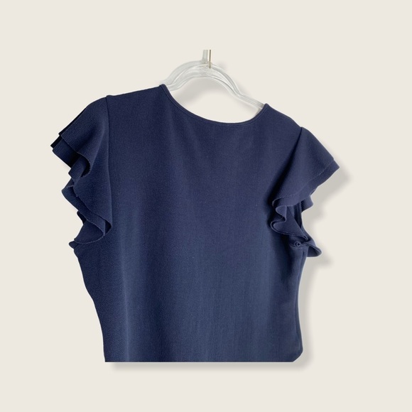 NEW! Shein Navy Flutter Sleeve Bodysuit - Picture 7 of 9